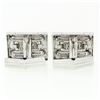 Image 2 : Men's Designer L&M 14k White Gold Fancy Oyster Bracelet Link Swivel Cufflinks