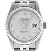 Image 1 : Rolex 36MM Stainless Steel Silver Diamond Datejust Wristwatch