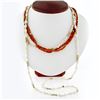 Image 3 : Vintage 14k Gold 16" Multi Strand Freshwater Pearl Coral Bead Torsade Necklace