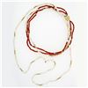 Image 4 : Vintage 14k Gold 16" Multi Strand Freshwater Pearl Coral Bead Torsade Necklace