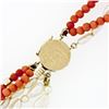 Image 7 : Vintage 14k Gold 16" Multi Strand Freshwater Pearl Coral Bead Torsade Necklace