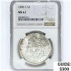 Image 1 : 1890-S Morgan Silver Dollar NGC MS62