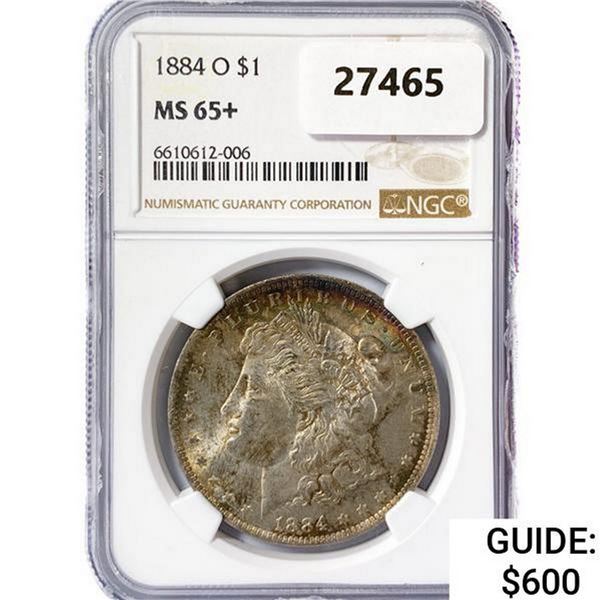 1884-O Morgan Silver Dollar NGC MS65+