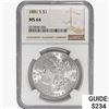Image 1 : 1881-S Morgan Silver Dollar NGC MS64