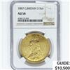 Image 1 : 1887 G. Britain 1.1775oz Gold 5 Sovereign NGC AU58