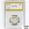 Image 1 : 1918-S Standing Liberty Quarter PGA MS62