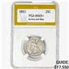 Image 1 : 1853 Seated Liberty Quarter PGA MS65+ Arws&Rays