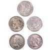 Image 1 : 1921-1927 Better Date US Silver Peace Dollars [5 C