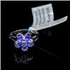 Image 2 : JS Jewels flower ring - 0.63 CWT Tanzanite - Plat