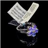 Image 3 : JS Jewels flower ring - 0.63 CWT Tanzanite - Plat