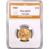 Image 1 : 1987 $10 1/4oz. Gold Eagle PGA MS70