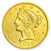 Image 1 : 1856 $5 Gold Half Eagle