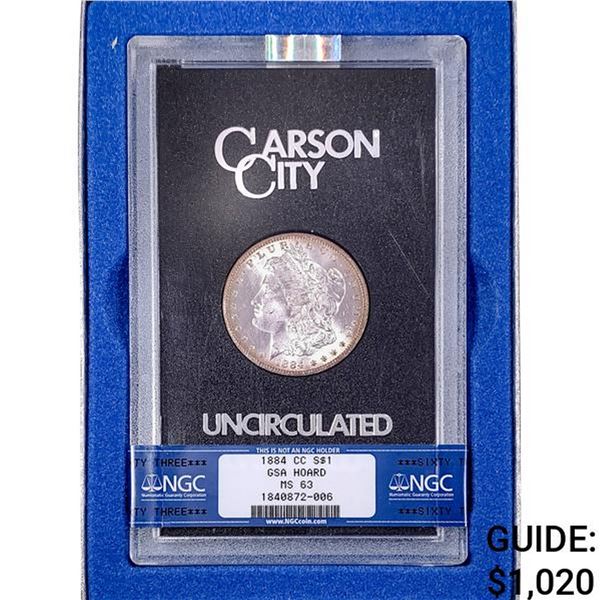 1884 Morgan Silver Dollar NGC MS63 GSA
