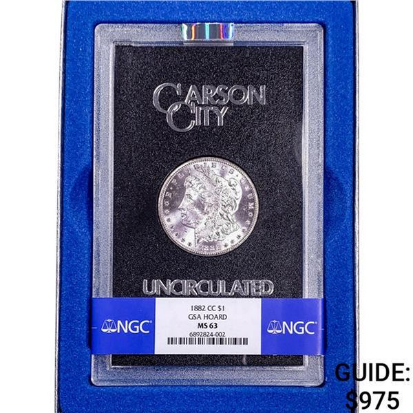 1882 Morgan Silver Dollar NGC MS63 GSA