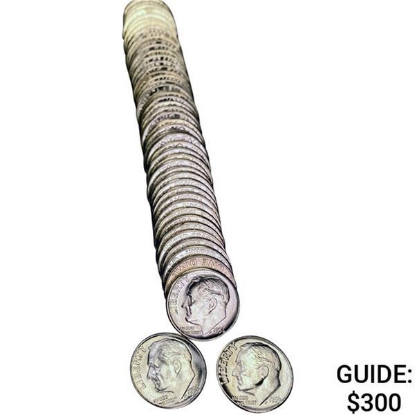 1956 1956 Roosevelt Dime Roll [50 Coins]