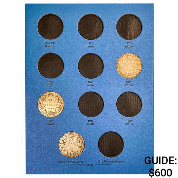 1906-1936 Canada 50c Album (16 Coins)