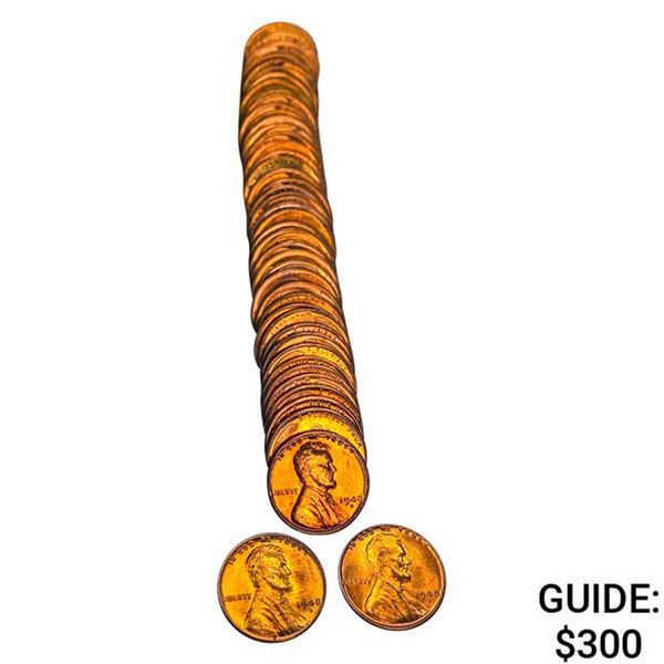 1948 BU 1948-D Lincoln Cent Roll (50 Coins)