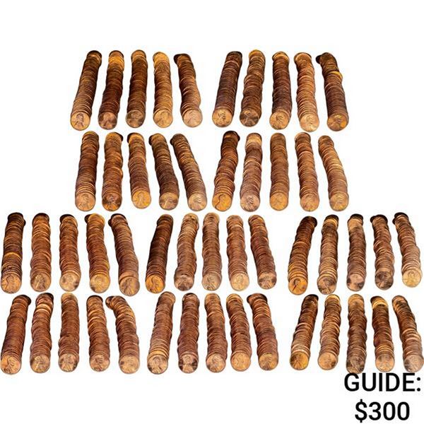 1978-1995 BU Lincoln Cent Rolls (2500 Coins)