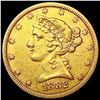 Image 1 : 1882 $5 Gold Half Eagle CLOSELY UNCIRCULATED