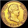 Image 1 : 1817 Spain 1/2 Escudo Gold Coin 0.0475oz LIGHTLY C