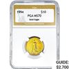 Image 1 : 1994 $10 1/4oz. Gold Eagle PGA MS70