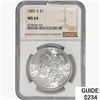 Image 1 : 1881-S Morgan Silver Dollar NGC MS64