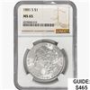 Image 1 : 1881-S Morgan Silver Dollar NGC MS65
