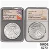 Image 1 : [2] American 1oz Silver Eagles NGC MS70 [2016, 202