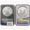 Image 2 : [2] American 1oz Silver Eagles NGC MS70 [2016, 202