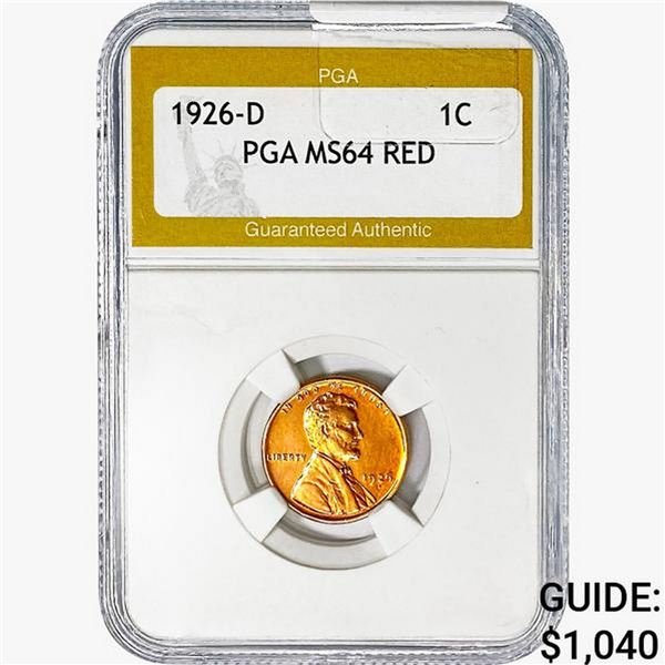 1926-D Wheat Cent PGA MS64 RED