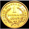 Image 2 : 1849-C Closed Wreath Rare Gold Dollar CHOICE BU