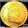 Image 1 : 1806 Knob 6 7x6 Stars $5 Gold Half Eagle CHOICE BU