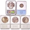 Image 2 : 1870-1926 [5] 1 25C, 4 Silver Peace Dollars