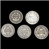 Image 2 : 1853-1891 Varied Date Seated Liberty Dimes [5 Coin