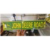 Image 2 : JOHN DEERE AND JEEP PARKING ONLY, METAL SIGN, AND CLOCK