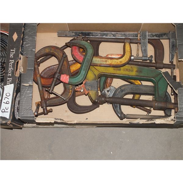 Box Of assorted C-Clamps