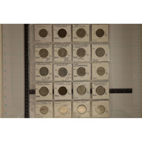 20 ASSORTED METAL JAPANESE GAMING TOKENS