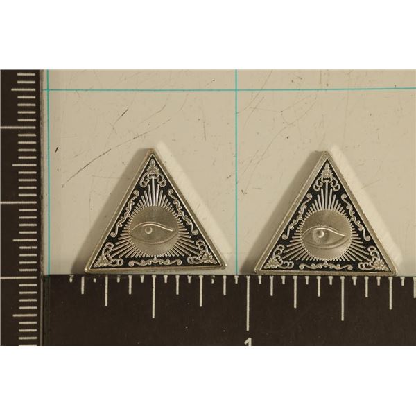 2-2 GRAMS .999 FINE SILVER PYRAMID INGOTS SUN WITH