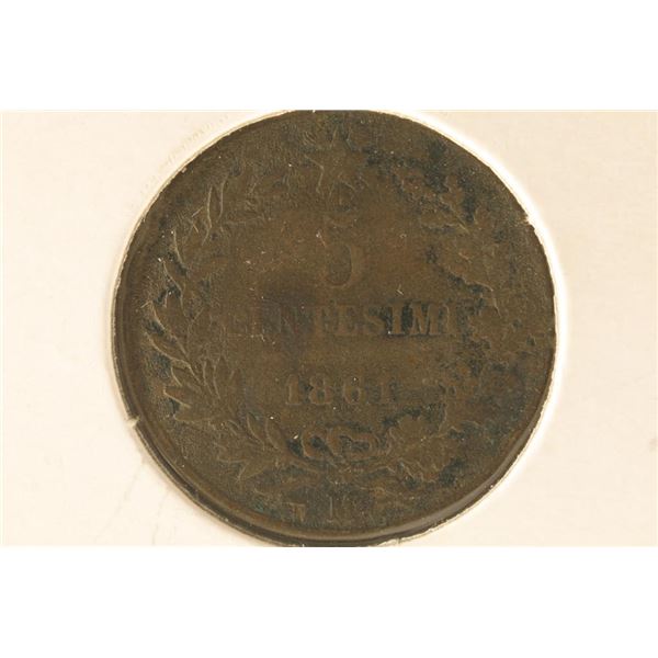 1861 ITALY 5 CENTISIMI