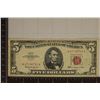 Image 1 : 1963 US $5 RED SEAL NOTE SOME SLIGHT STAINING