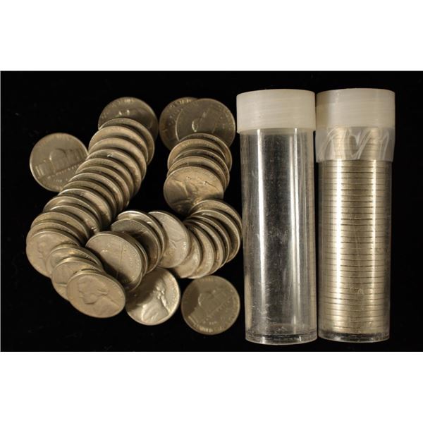 2-$2 SOLID DATE ROLLS OF JEFFERSON NICKELS 1951S &