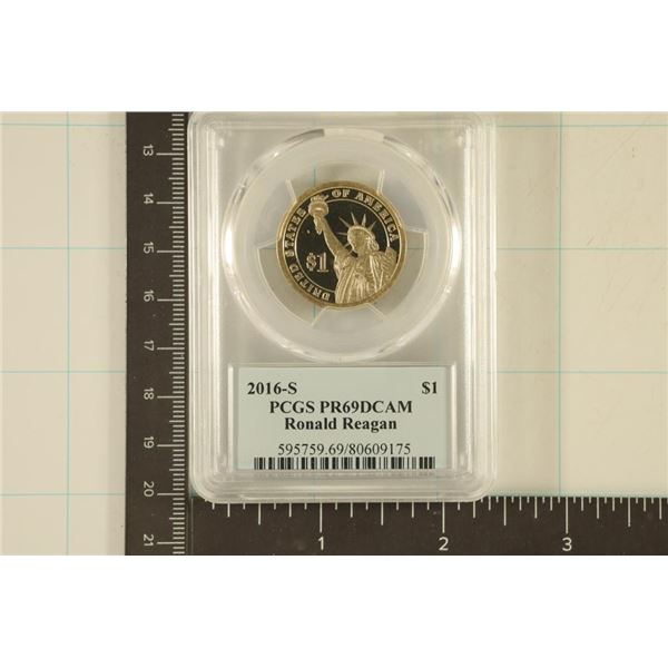 2016-S RONALD REAGAN US $1 PCGS PR69 DCAM