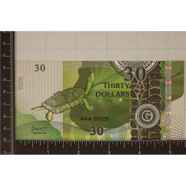 GILBERT ISLANDS $30 CRISP UNC COLORIZED  BILL