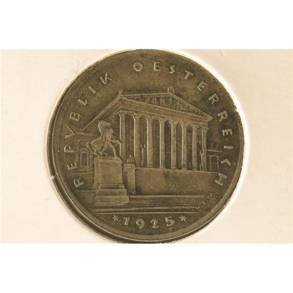 1925 AUSTRIA SILVER 1 SHILLING .1235 OZ. ASW