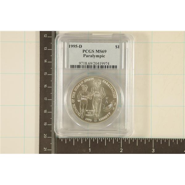 1995-D PARALYMPIC US SILVER DOLLAR PCGS MS69