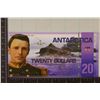 Image 1 : 2008 ANTARCTICA $20 CRISP UNC, POLYMER COLORIZED