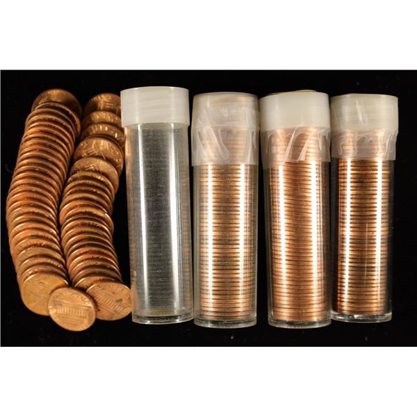 4 SOLID DATE 50 CENT ROLLS OF BU LINCOLN CENTS: