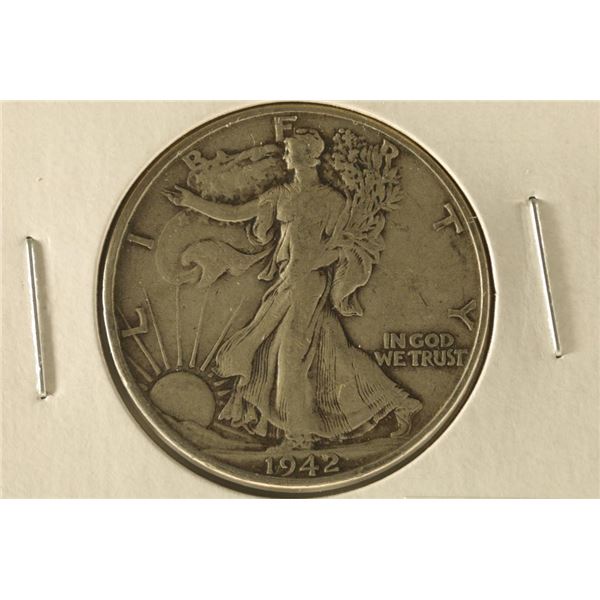 1942-D SILVER WALKING LIBERTY HALF DOLLAR