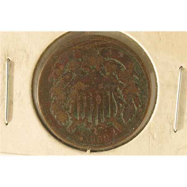 1868 US 2 CENT PEICE