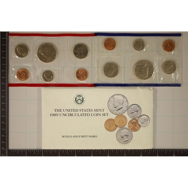 1989 US MINT SET (UNC) P/D (WITH ENVELOPE)
